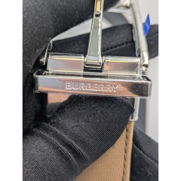 Burberry MB Louis35 Check Reversible Canvas Leather Belt Taupe Brown 90cm 808457 - Picture 7 of 12